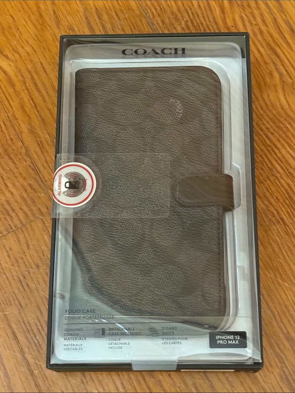 Coach Black Leather Folio Case for iPhone 12 Pro Max with Magnetic Closure